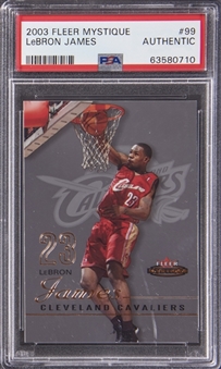 2003/04 Fleer Mystique #99 LeBron James Rookie Card (#351/999) - PSA Authentic 
